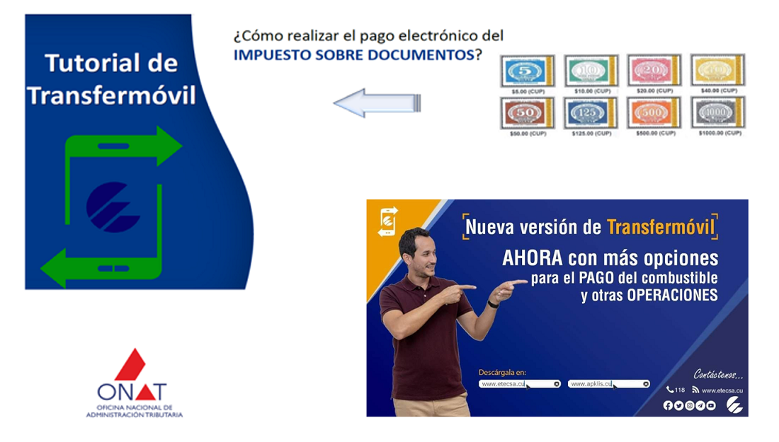 ¡Disponible versión de Transfermóvil que incluye pago de sellos del timbre para trámites tributarios y nuevos párrafos!