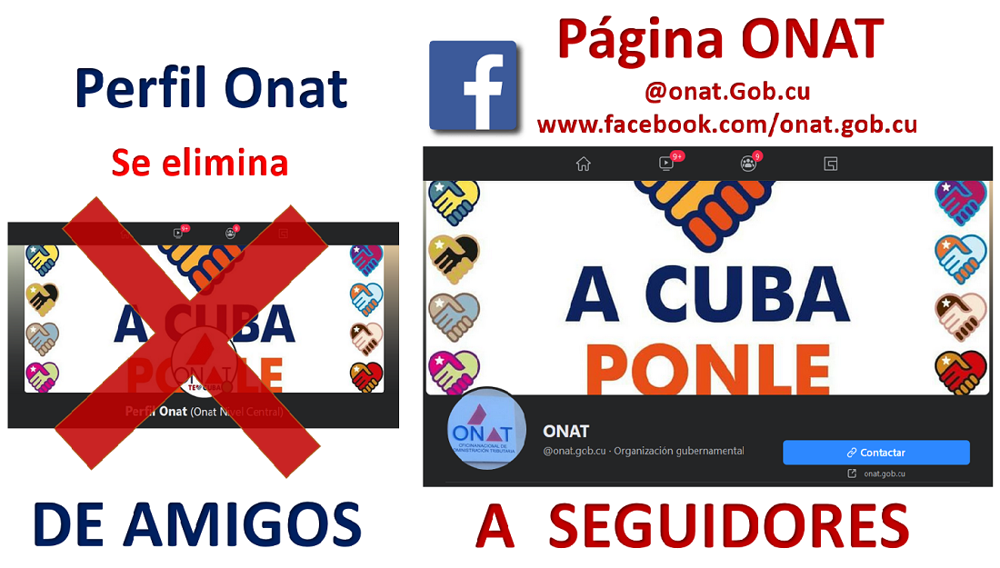 ¡IMPORTANTE! el Perfil Onat en Facebook desaparece el 1ro de septiembre y queda solo la página oficial ONAT.