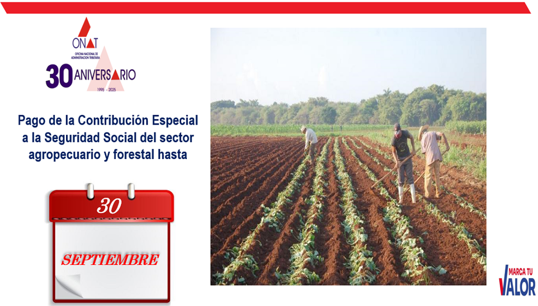 ¡Atención Sector agropecuario! Vence el plazo para el pago de la Contribución Especial a la seguridad Social