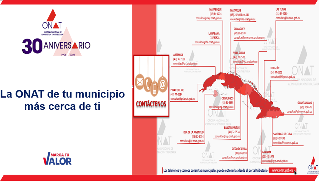 Utilice nuestros servicios digitales, gestiones ágiles y seguras desde la ONAT de su municipio.