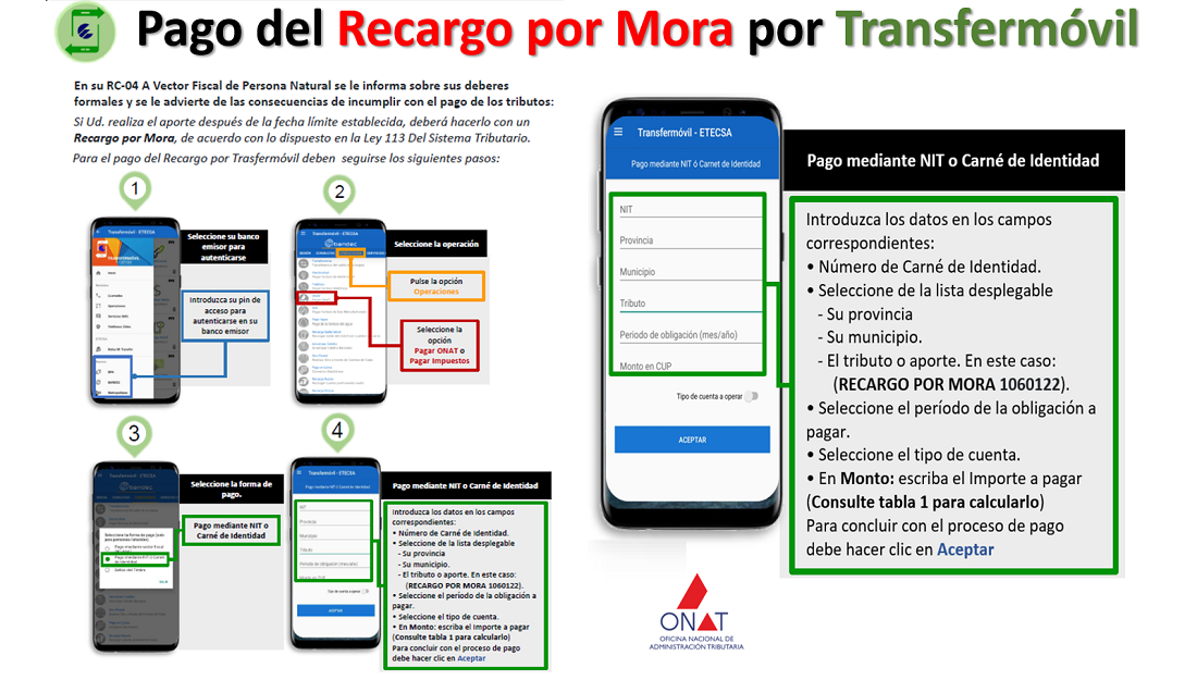 ¿Cómo aplican y pagan por Transfermóvil el Recargo por Mora las personas naturales? ¡Los detalles y el tutorial aquí!