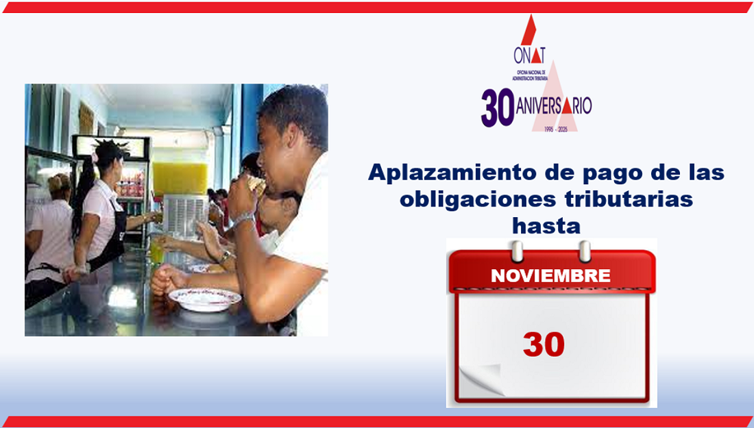 Aplazamiento de obligaciones tributarias para los contribuyentes de las provincias afectadas por el huracán Melissa.